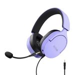 Trust Gaming GXT 489 Fayzo Gaming Headset for PC, PS5, PS4, Xbox Series X|S, Switch, Mobile, 3.5 mm Jack, 35% Recycled Plastics, Over-Ear Wired Headphones with Noise Cancelling Microphone - Purple