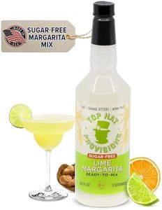 Top Hat Keto Sugar Free Lime Margarita Mix - Naturally Sweetened with Monk Fruit - Craft Mixer for Skinny Margarita Cocktail Drinks - 32oz Bottle