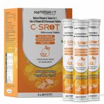 NUTRISROT̖ C-SROT̖ Effervescent Tablets with Vitamin C (as Natural Amla Extract), Zinc & Vitamin D3 - Antioxidant- Immunity Booster- Skincare in Orange Flavour (60 tabs)