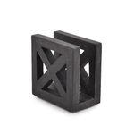 Indus Lifespace Black Simple Upright Dining Table Cocktail Napkins Dispenser Distressed Wooden Napkin Holder for Kitchen, French Country (12.7cm x 7.62cm x 12.7cm)