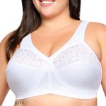 Glamorise Full Figure Plus Size MagicLift Cotton Support Bra Wirefree #1001 White