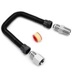 Stanbroil 1/2" OD x 3/8" ID 12" Non-Whistle Flexible Flex Gas Line Connector Kit for NG or LP Fire Pit and Fireplace