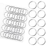 HAUTOCO 50 Pcs Binder Rings, 30mm/1.2 Inch Loose Leaf Binder Rings Nickel Plating, Small Metal Rings Book Rings Binding Rings for Papers Index Cards Flashcards Key Rings, Office, School, Home
