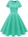 Wedtrend 1940s Dresses for Women, Retro Rockabilly Dresses Audrey Hepburn Dress Retro Swing Dance Dress 50s Themed Party Dress for Special Occasions WTP20007MintBlueS