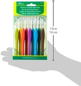 Clover Amour Crochet Hook Set – Ergonomic Handles, 10-Piece