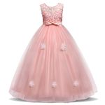 Discoball Girls Princess Dress Big Girls Evening Party Floor Length Dress Kids Bridesmaid Wedding Party Pageant Vintage Dresses