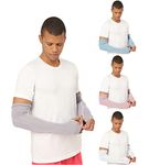 FREECULTR Unisex Breatheable Bamboo Cotton Antibacterial Arm Sleeves with in Built Glove (Beach Sand,Chalk Blue,Pastle Peach,Off White Pack 4)