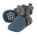 Luvable Friends Unisex Baby Cozy Fleece Booties, Coronet Blue Heather Charcoal, 12-18 Months Toddler