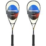 TENGAOSI Graphene Touch Squash Racquet Series, (Speed/Radical), Pre-Strung Squash Rackets Set of 2 (CA-Yellow-Two-Squash Racquets)