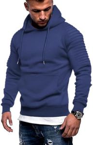 COOFANDY Men's Sport Gym Hooded Casual Athletic Sweatershirt Long Sleeve Slim Fit Hoodies Blue