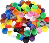 Jedulin 100PCS Plastic Bottle Caps DIY Craft Environmental Protection Bottle Caps for Children Intelligence Development Kindergarten Stickes (Mixed Color)