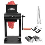 Paladin Equipment 1AMT113PE 2-in-1 Cast Aluminum Countertop Meat Tenderizer and Jerky Slicer with Hand Crank and C-Clamps, Black