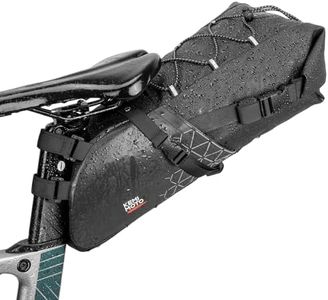 KEMIMOTO Bike Seat Bag, Max 11L Fully Waterproof Bikepacking Saddle Pouch, Road Bicycle Rear Pack Under Seat with PVC Reflective Panel, Four Bottom Hardboards