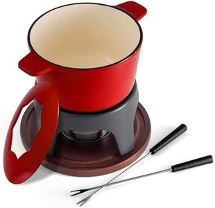 Swissmar F66705 Sierra 1.6-Quart Cast Iron Meat Fondue Set, 11-Piece, Cherry Red