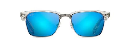 Maui Jim Polarized Crystal Gold Aviator Frame Unisex Sunglasses (B257-05CR-110, Blue)
