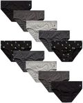 U.S. Polo Assn. Men?s Underwear ? Low Rise Briefs with Contour Pouch (10 Pack), Size Large, Grey/Charcoal/Black