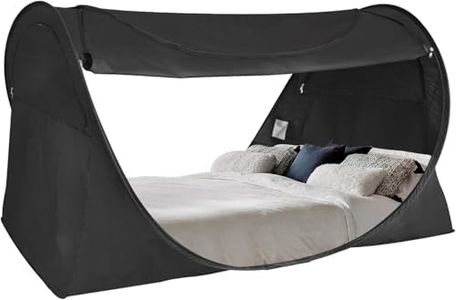 Alvantor Queen Size Bed Tent, Pop Up Bed Canopy Easy Setup Blackout and Breathable Mesh Sleepping Tent Lightweight Dream Tent with Carry Bag for Indoor Outdoor Use- Queen/Black