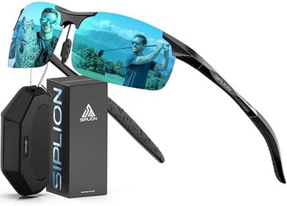 SIPLION Men's Driving Polarized Sport Sunglasses Al-Mg Metal Frame Ultra Light 8177 Blue