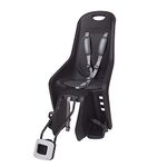 POLISPORT 8406700023 - Rear Bicycle Child Seat Bubbly Maxi Plus For Small Frame/29er – Stylish, Comfortable, Adjustable Features for Kids Up to 22kg, and Easy Installation, Black/Dark Grey
