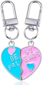 Llavero amistad 2 amigas,llavero mejores amigas para 2 corazones rosados y azules 2pcs llaveros de amistad infantil lindos regalos para una amiga niños regalo amigas salidas de larga distancia