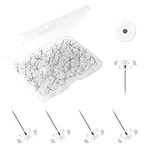 AIEX 100pcs Clear Push Pins, Plastic Pushpins Thumb Tacks Flat Push Pins with Steel Point for Cork Board Bulletin Board Wall (White)