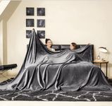 COOVA Oversized King Fleece Blanket 120x120 inches, Soft Cozy Warm Giant Extra Large 10'x10' Blanket for Bed, Sofa, Couch,Travel, Camping, California Huge Flannel Big Throw Blanket, Dark Grey