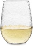 Libbey Hammered Stemless All-Purpose Wine Glasses, 17-Ounce, Set of 8