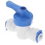 Yetaha RO Straight 1/4" Inch OD Push Fit Connector Hose Quick Connection Control Fittings Plastic Water Ball Valve Reverse Osmosis Water Filter System Water Pipe for Water Filter Dispensers