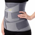 PLETHEON 3 In 1 Postpartum Belly Band Post Pregnancy Abdominal Belt For Women After Birth Belly/Waist/Pelvis Wrap Postnatal Shapewear, (Fit from 30 Inch to 46 Inches of waist) (Gray)