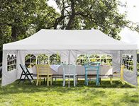 World of Wish 10X20Ft /3X6 M (60 Kg, Super Heavy Duty) Pop Up Canopy Party Wedding Gazebo Tent Shelter With 4 Removable Side Walls - White