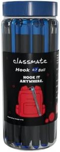 Classmate Hook- Blue & Black Ball Pens (Pack of 25) |Smooth & Fast Writing Ball Pens|Unique Griper for Writing Comfort|Attractive Body Design for Boys & Girls|School & Office Stationery