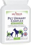 Pet Urinary Support Complex 120 Chicken Flavour Tablets for Cats and Dogs - with Cranberry, D-Mannose, Marshmallow Root & More - UTI, Bladder, Kidney Support