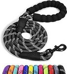 Taglory Rope Dog Lead with Soft Padded Handle, 1.2m Reflective Dog Lead and Multi-Colour for Medium Dogs, 1.0cm, Black