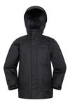 Mountain Warehouse Torrent Kids Waterproof Jacket - Rain Coat Jet Black Kids 3-4 Yrs (98-104 cm)