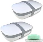 Kiasona 2Pack Travel Soap Box,soap Bar Holder Dish Container Case with Sponge Saver&Silicone Band,Strong Sealing,Leak Proof,Portable,Best for Bathroom,Gym,School,Camping,Hiking,Vacation(Pack of 2)