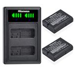 Hisewen EN-EL14 ENEL14a Battery 2 Pack and LED Dual Charger for Nikon D3200, D5600, D3100, D3500, D3400, D3300, DF DSLR, Coolpix P7800/P7700/P7100/P7000 Camera