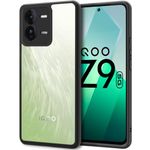 TheGiftKart Ultra-Hybrid Shockproof Sleek Armor Back Cover Case for iQOO Z9 5G | 360° Protection | Crystal Clear Hard Back Transparent Cover Case for iQOO Z9 5G (PC & TPU, Black Bumper)