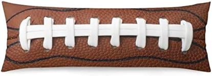 American Football Body Pillow Cover Rugby Leather Lace Fun Traditional Sport Ball Long Pillow Case with Zipper Decorative Soft Bedding Pillowcase Rectangle Cushion Pillow Case for Bedroom,Sofa,20"x54"