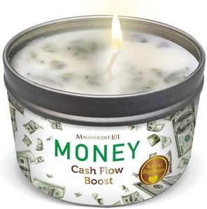 MAGNIFICENT 101 Money Aromatherapy Candle for Getting a Cash Flow Boost - Sage Cinnamon Scented Natural Soybean Wax Tin Candle for Purification and Chakra Healing