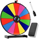 18 Inch Heavy Duty Spinning Prize Wheel - 14 Slots Color Tabletop Roulette Wheel of Fortune - Spin The Wheel with Dry Erase Marker and Eraser Win The Fortune Spin Game for Carnival and Trade Show