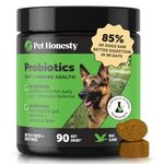 Pet Honesty Probiotics for Dogs, 90 All-Natural Advanced Dog Probiotics Chews with Prebiotics, Relieves Dog Diarrhea and Constipation, Improves Digestion, Allergy, Hot Spots, Immunity & Health (Duck)