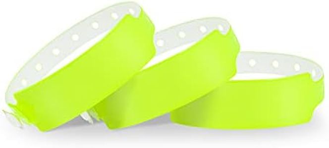 Yellow Wristbands 100 Pack - Colored Wristbands for Events, Vinyl Wrist Bands of Party by Fivepeans
