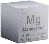 1 Inch Magnesium Cube Metal, High Density Element Cube Pure Metal, for Element Collections Lab Experiment Material,Elemental Collection Hobby,Gift for Children (Magnesium)