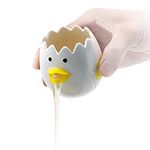 LuoCoCo Cute Egg Separator, Ceramics Vomiting Chicken Egg Yolk White Separator, Practical Household Small Egg Filter Splitter, Kitchen Gadget Baking Assistant Tool, Dishwasher Safe, Yellow