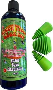 Green Piece® Glass Cleaner 16 oz Bottle with Set of 3 Silicone Plugs - Excellent for Scent Proofing and Cleaning