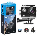 AKASO EK7000 4K30FPS Action Camera with 64GB microSDXC Memory Card - 20MP Ultra HD Underwater Camera 170 Degree Wide Angle 98FT Waterproof Camera with Accessory Kit