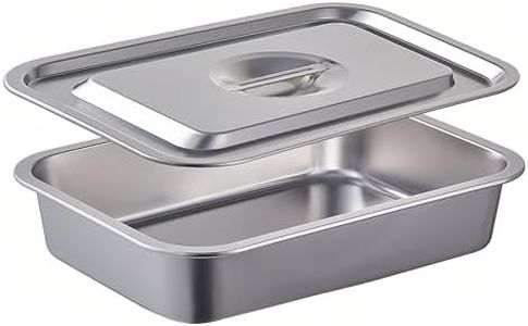 4 Inch Extra Deep Lasagna Baking Pan with Lid, 11x14.2Inch 7.4QT Large Stainless Steel Nonstick Lasagna Baking Roasting Pans Casserole Dishes for Oven with Lids(M, 1 Pack)