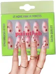 PaintLab Press On Nails - 30 Piece Fake Nails with Glue, Nail File, Prep Pad & Cuticle Stick | Non Toxic & Cruelty Free | Long Lasting & Complete Glue On Nails for Women & Girls (Pink Strawberry)