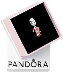 PANDORA Gingerbread Man Dangle Charm - Gift for Her - Compatible with PANDORA Moments - Sterling Silver with Enamel - With Gift Box