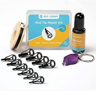 Fishing Rod Tip Repair Kit with Glue, Complete Kit with UV Cured Adhesive and 10 Rod Tips